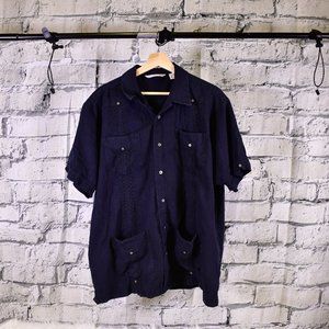 Monte Carlo 4 Pocket Linen mix Short Sleeve Shirt Large